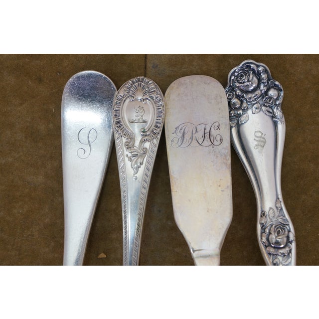 Antique Silver Plate Serving Utensils Forks Spoons Meat Fish Cake Knife - Set of 17 For Sale - Image 9 of 14