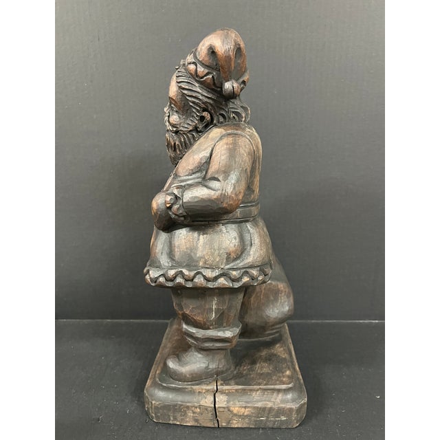 Wood Carved Wood Santa Claus Sculpture Late @0th Century For Sale - Image 7 of 9