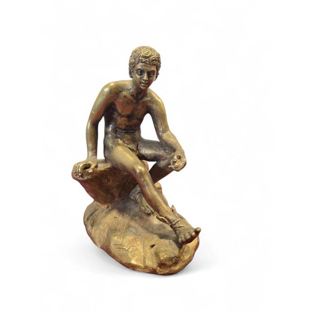 Charming Grand Tour bronze sculpture dating from the 19th century, depicting Hermes, the messenger of the gods in Greek...