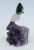Vintage C.1990's Geode Amethyst Purple Crystal Speciman With Mounted Precious Stone Carved Bird For Sale - Image 4 of 13
