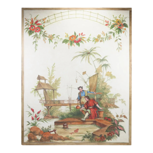 Vintage 18th Century European "Chinoiserie" Style Decorative Painting