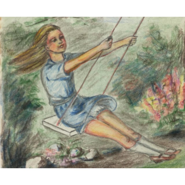 Realism 1960s Impressionist Style Figurative Pencil Drawing For Sale - Image 3 of 4