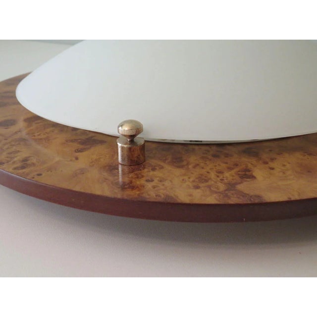 Glass Vintage Ceiling Lamp in Glass and Faux Burlwood, Spain, 1970 For Sale - Image 7 of 13