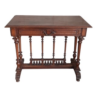 Antique Henry II Rectangular Coffee Table in Walnut-Colored Wood, 1920s For Sale