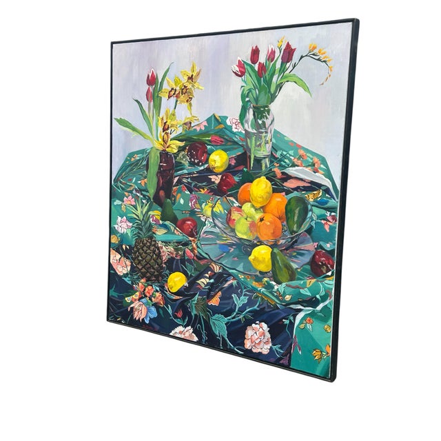 1980s Large Contemporary Still Life Painting For Sale - Image 4 of 10