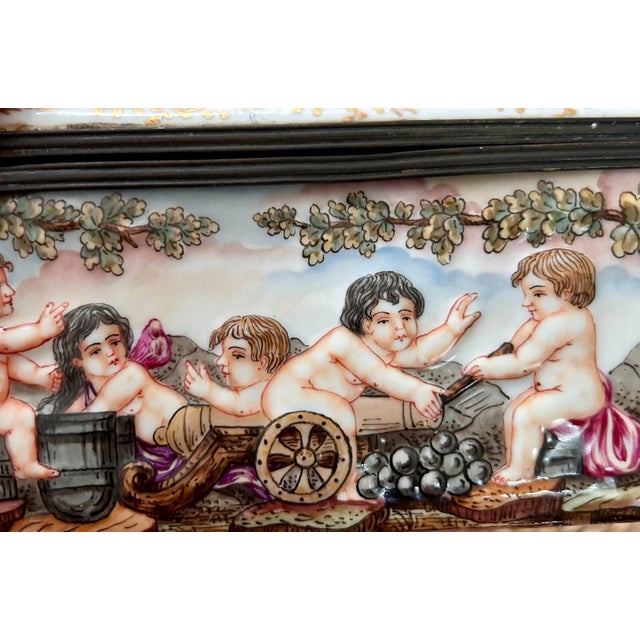 Large Antique Capodimonte Style Porcelain Box For Sale - Image 10 of 10