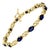 8Ct Natural Oval Blue Sapphire Tennis Bracelet 14 Karat Yellow Gold, 7 Inch Long For Sale - Image 15 of 18