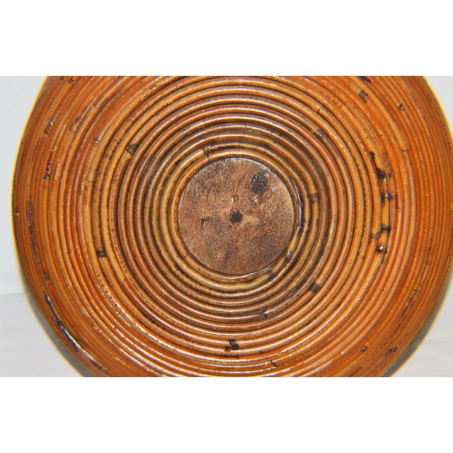 Gabriella Crespi Style Italian Pencil Reed Rattan Planter Fruit Bowl For Sale In Cincinnati - Image 6 of 7