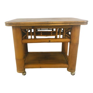 Vintage Bamboo Bar Cart For Sale