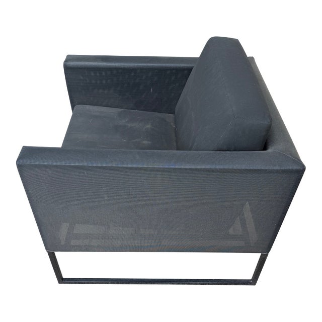 Crate & Barrel Dune Black Outdoor Chair For Sale