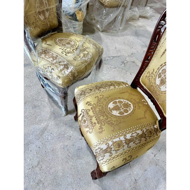 Rococo Rococo Copper Accent Chair With Gold Leaf Details - Set of 2 Chairs For Sale - Image 3 of 6