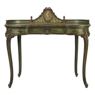 Vintage Italian Venetian Painted Kidney-Shaped Writing Desk or Vanity For Sale