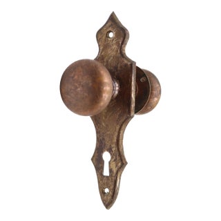 Vintage Passage Traditional Brass & Steel Door Knob Set For Sale