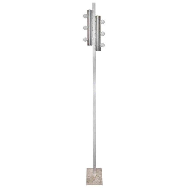 Metal Vintage Chromed Floor Lamp from Targetti, Italy, 1970s For Sale - Image 7 of 7