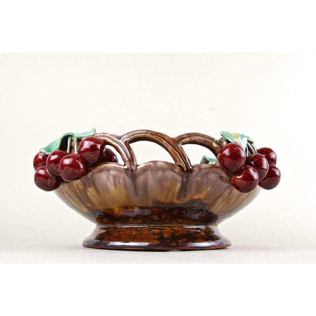 Mid-Century Ceramic Bowl with Cherries by St. Peter Ceramic, 1950 For Sale - Image 13 of 16