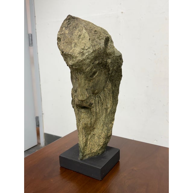 Figurative Resin Figural Head Sculpture For Sale - Image 3 of 12