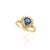 Gold Genuine Blue Sapphire and Halo Diamond Engagement Ring Size 7 For Sale - Image 8 of 12