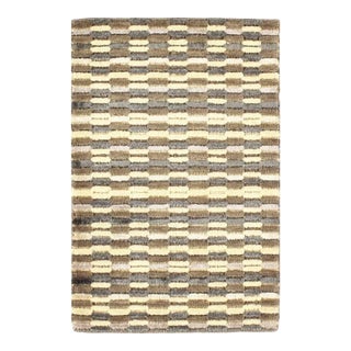 Pasargad DC Modern Earth-Tone Hand-Made Bamboo Silk Indo Rug For Sale