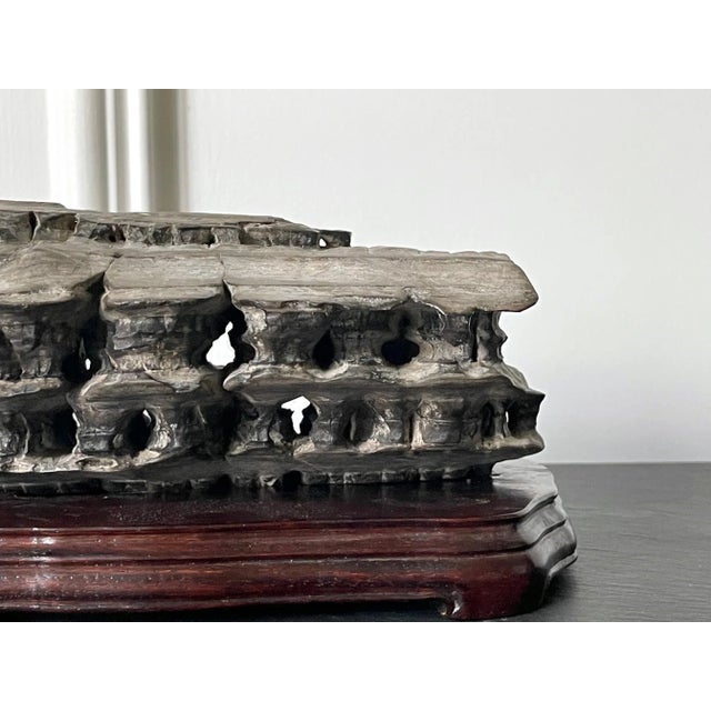 Mid 20th Century Chinese Scholar Rock Wuling Stone on Stand For Sale - Image 5 of 13