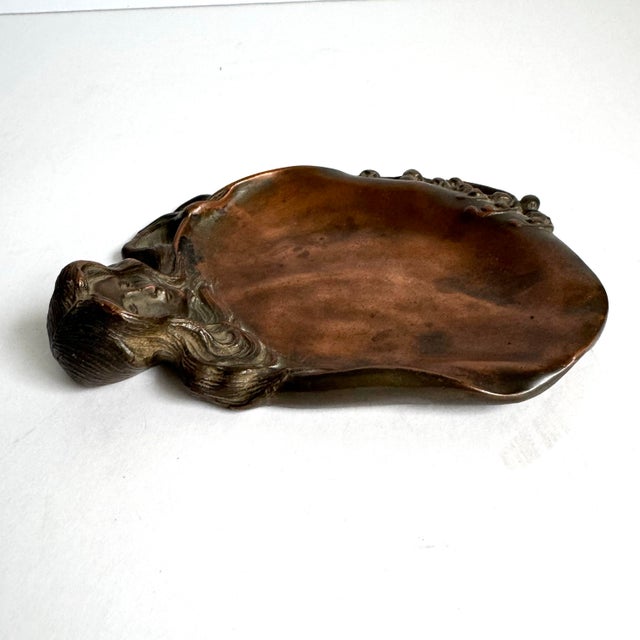 Art Nouveau Tray Bronze Woman Catchall Dish French Villanis For Sale - Image 6 of 8