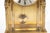 Vintage French Regulator Style Three-Glass Brass Mantel Clock For Sale - Image 9 of 11