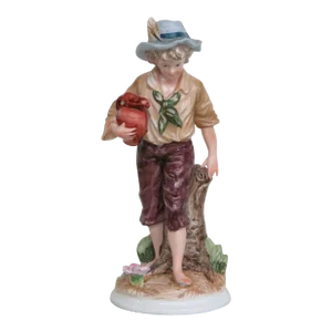 Sculpture Andrea by Sadek Ceramic Bisque Victorian Boy Porcelain Figurine
