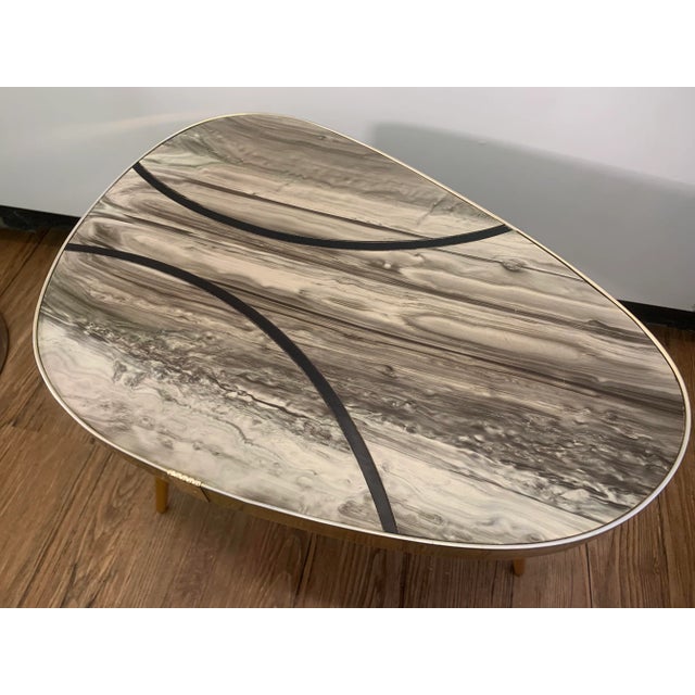 Kidney-Shaped Flower Table or Plant Stand in Formica, 1950s For Sale - Image 6 of 12