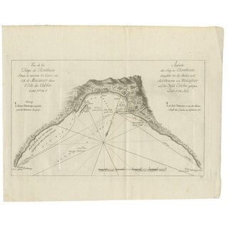 Antique Map of Bay Nearby Makassar by Hawkesworth, 1774 For Sale