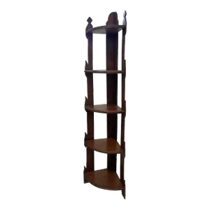 Early 20th Century Primitive Style Corner Bookcase or Bookshelf