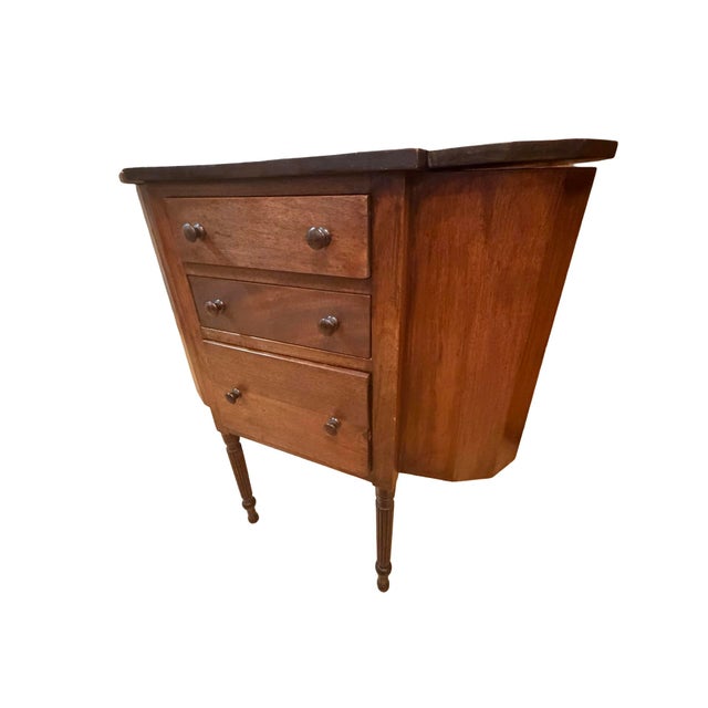 Mid-Century Modern Antique Mahogany Bow-Front Sideboard Server With Drawers & Curved Storage For Sale - Image 3 of 11