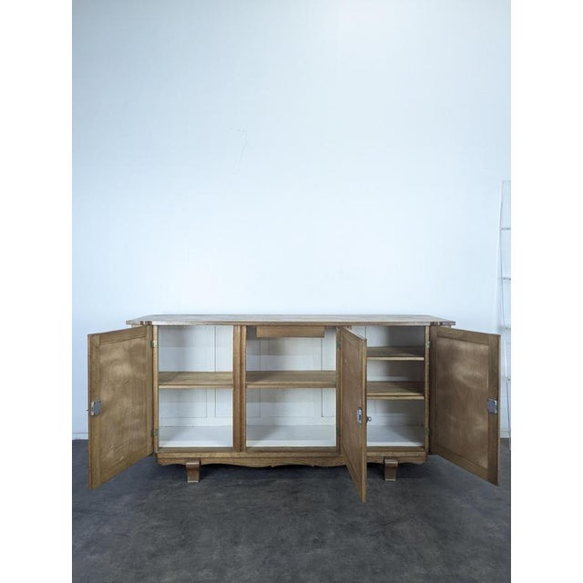 Art Deco Oak Sideboard with Checkerboard Marquetry, 1940s For Sale - Image 3 of 12