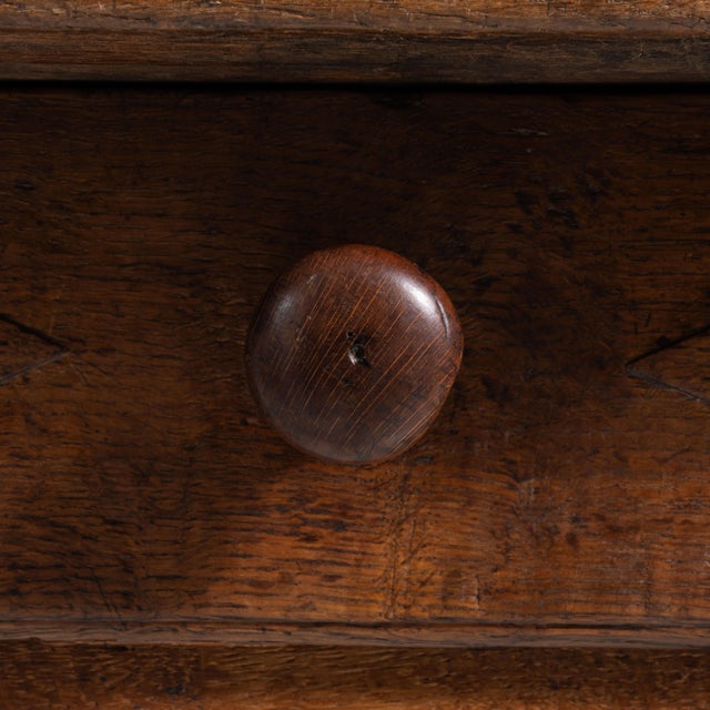 19th Century French Chestnut Brown Oak Table with Single Drawer For Sale - Image 10 of 15