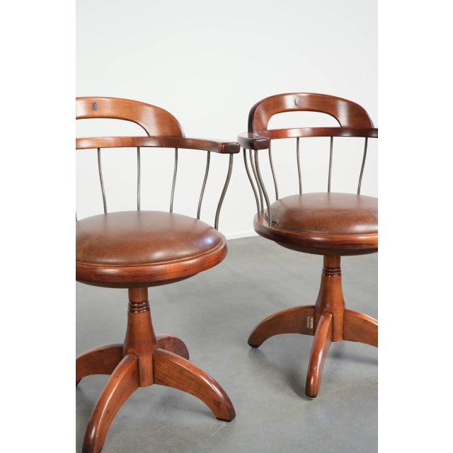 Vintage Swivel Schuitema Chairs with Cowhide Leather Seat, Set of 3 For Sale - Image 14 of 18