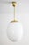 Large Pendant Light in Opal Glass and Brass from Glashütte Limburg, 1980s For Sale - Image 9 of 9