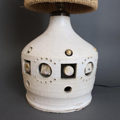 Vintage French Ceramic Table Lamp attributed to Georges Pelletier, 1970s For Sale - Image 6 of 18