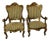 Set of Large Italian Carved Giltwood Armchairs For Sale