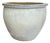 White Glazed Round Ceramic Planter with Wide Opening For Sale
