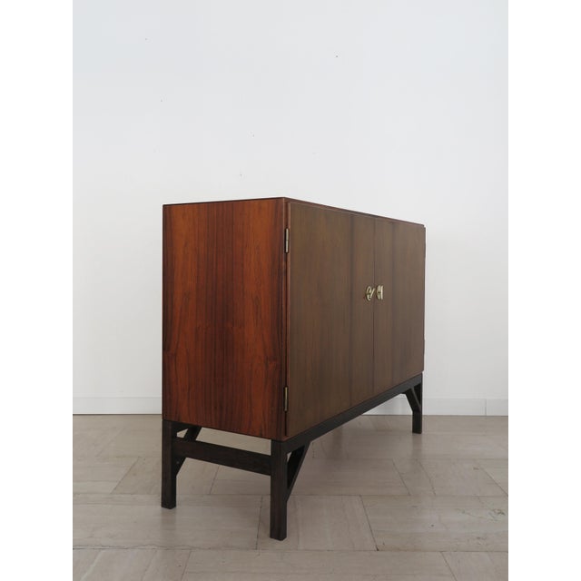 Dark wood 2-door sideboard cabinet, model 232, designed by børge mogensen and produced and printed by c. M. Madsen for fdb...