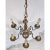 Bronze chandelier 6 lights. Chandelier in turned brass plate with cast elements. Six E14 lights working. In good...