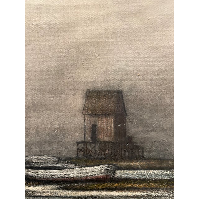 Coastal 1970s Coastal Boat Oil Painting For Sale - Image 3 of 5