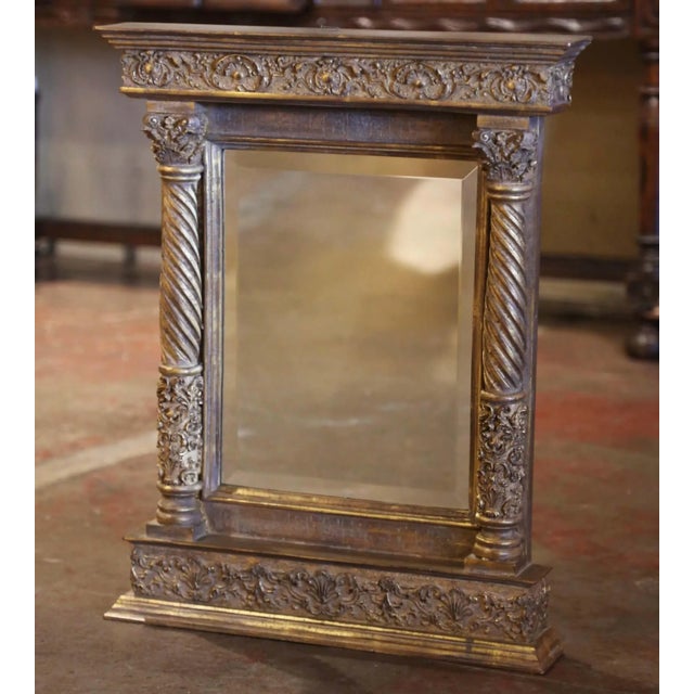 Add a dose of Baroque drama to your home with this elegant gilt and painted mirror! Crafted in Italy, circa 1980, the wall...