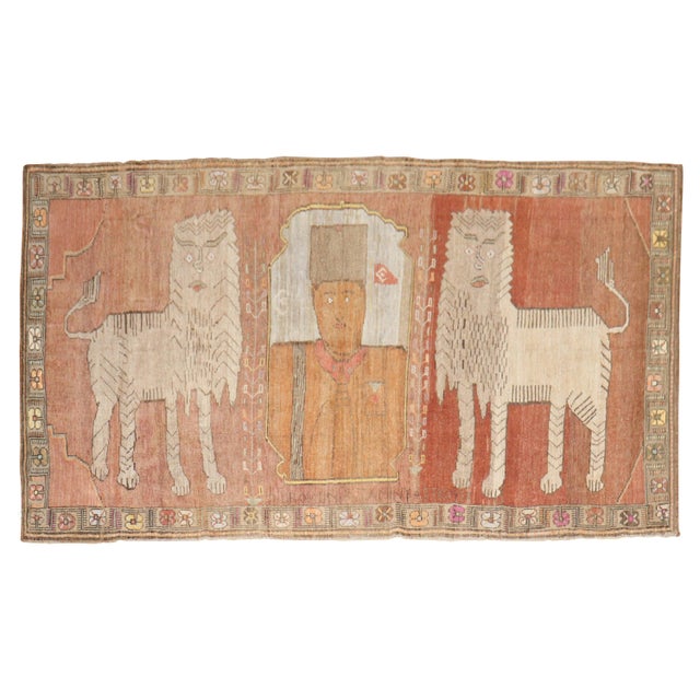 Zabihi Collection Persian Pictorial Animal Gabbeh Rug For Sale - Image 9 of 9