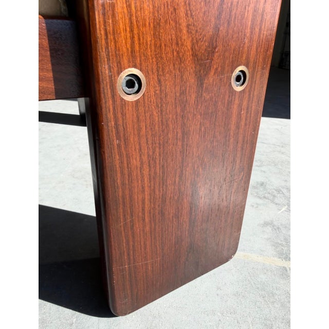 Mid 20th Century Mid Century Afra & Tobia Scarpa for Gavina Bastiano Leather & Rosewood Club Chair For Sale - Image 5 of 14