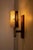 Vintage Bohemian Wall Lamp in Milk Glass and Teak Wood For Sale - Image 4 of 12