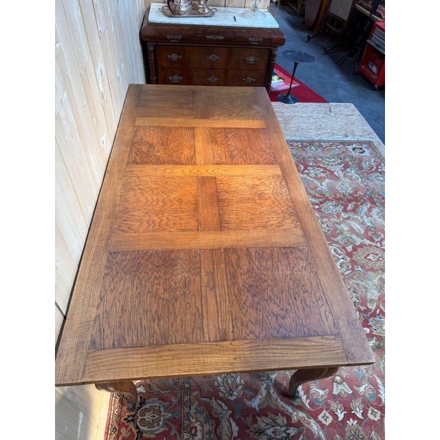 Wood Louis XV Style Farmhouse Table in Oak, Early 20th Century For Sale - Image 7 of 8