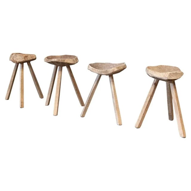 Primitive Elm Milking Stool, 19th Century For Sale - Image 9 of 9