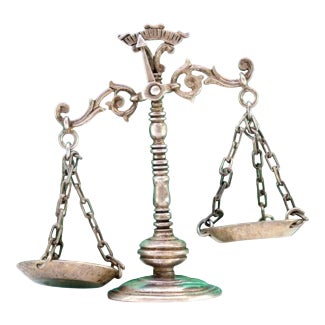 Vintage Silver Embossed Arm Scale with Weight Scale | Chairish