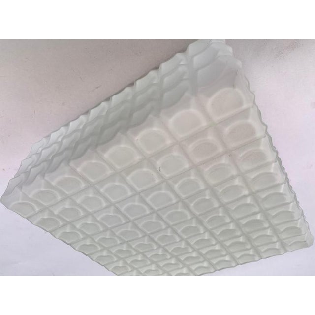 Mid-Century Milk Glass Flush Mount or Wall Light, Former Czechoslovakia, 1970s For Sale - Image 9 of 10