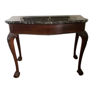 Mahogany Ball & Claw Foot Console Table For Sale