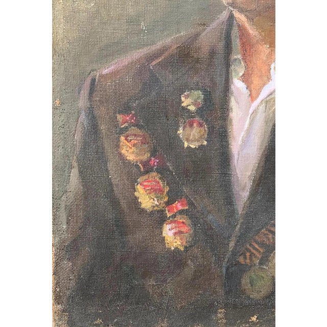 1980s 1980s Ukrainian Portrait Oil Painting, Sokolovsky, 1983 88,5-61,5 For Sale - Image 5 of 6